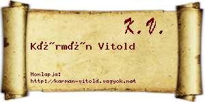 Kármán Vitold névjegykártya